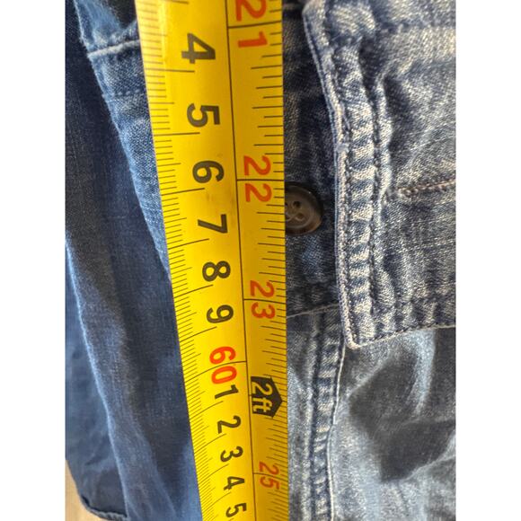 J.Crew Womens Medium Denim Chambray Shirt Dress 100% Cotton Button Front - Picture 3 of 6